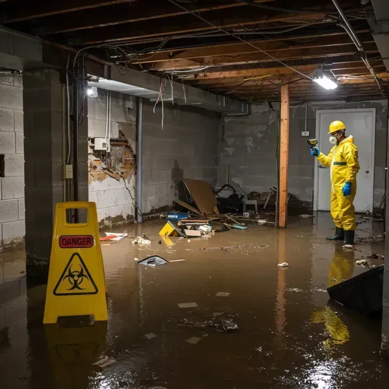 Flooded Basement Electrical Hazard in Lincoln City, OR Property